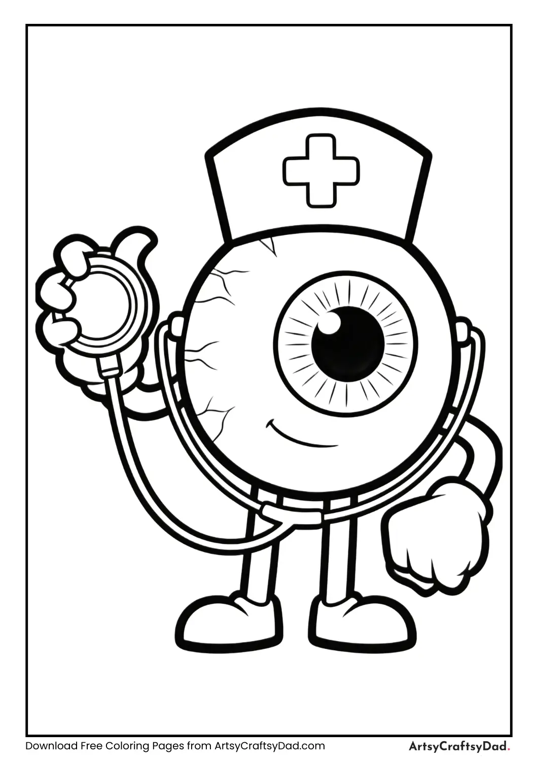 Cartoon eye wearing a doctor’s hat