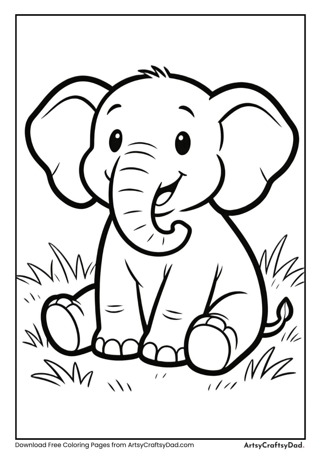 Unicorn in rain easy coloring page