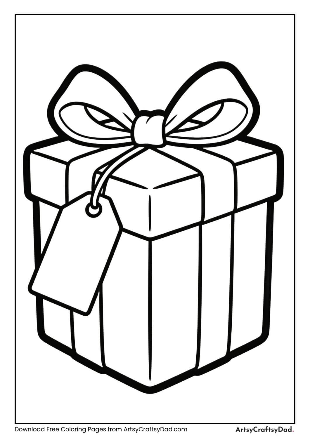 Gift box with blank tag