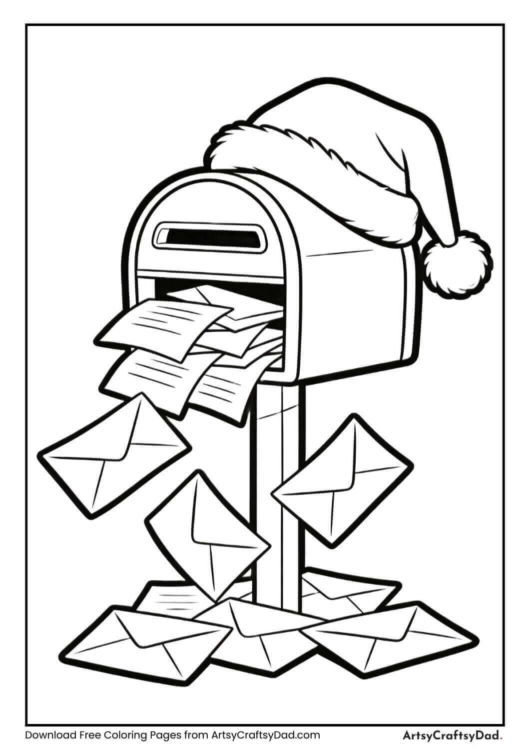 North Pole mailbox overflowing with letters from children