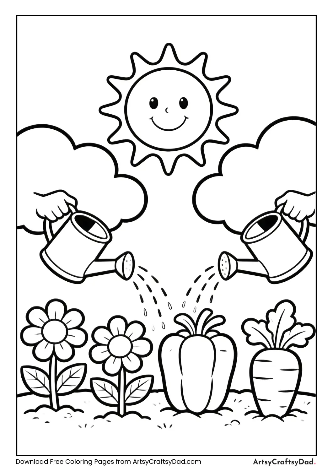 Sun and clouds helping water plants