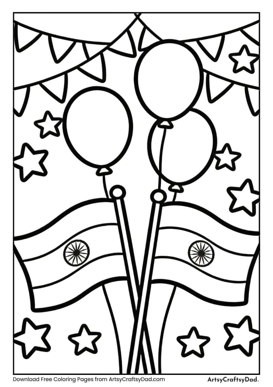 Ashoka Chakra Republic Day coloring page