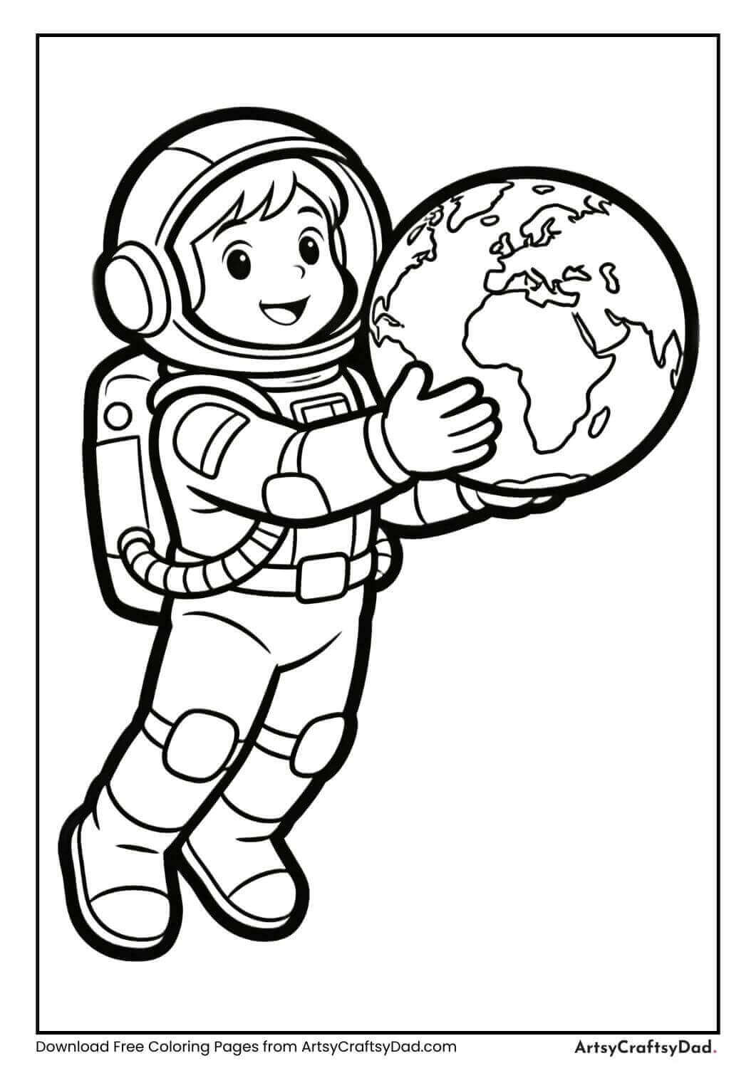 Astronaut holding a planet like a globe