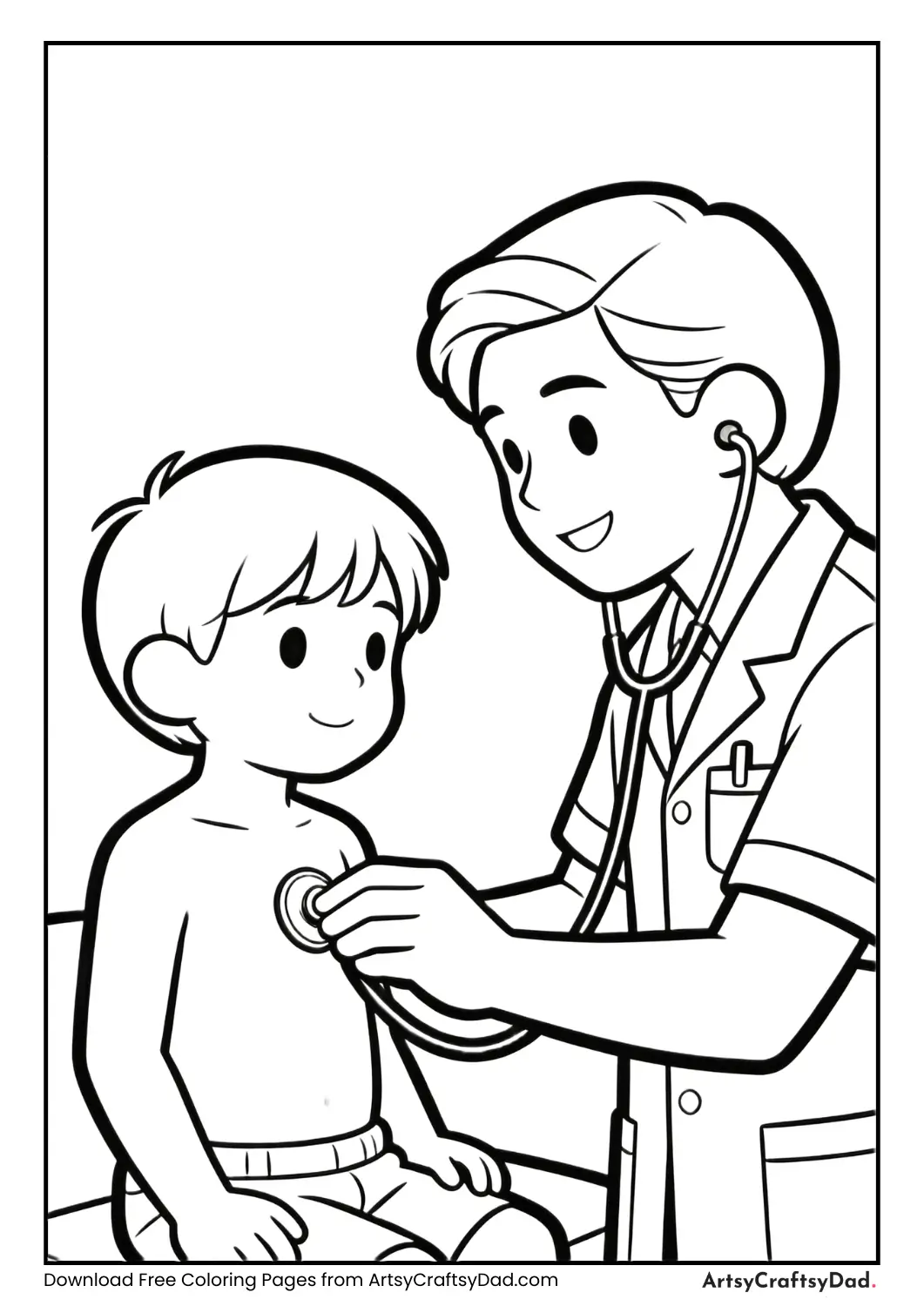 Doctor listening to a child’s chest with stethoscope