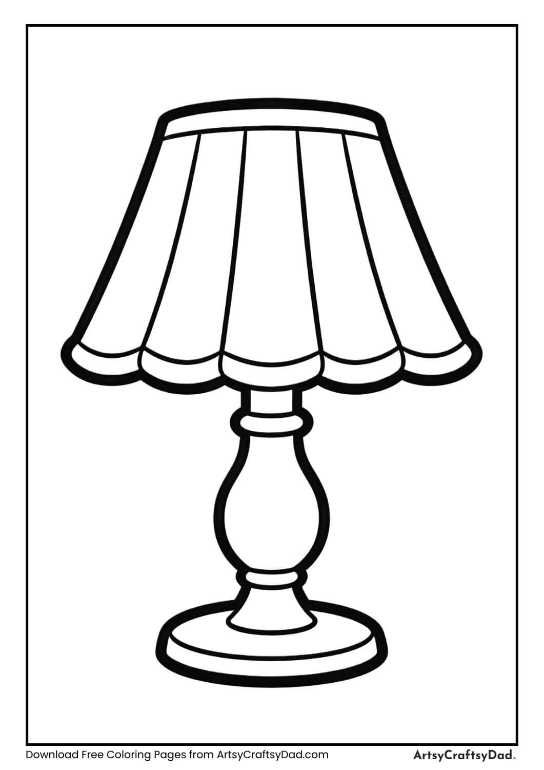 Table lamp black and white coloring page