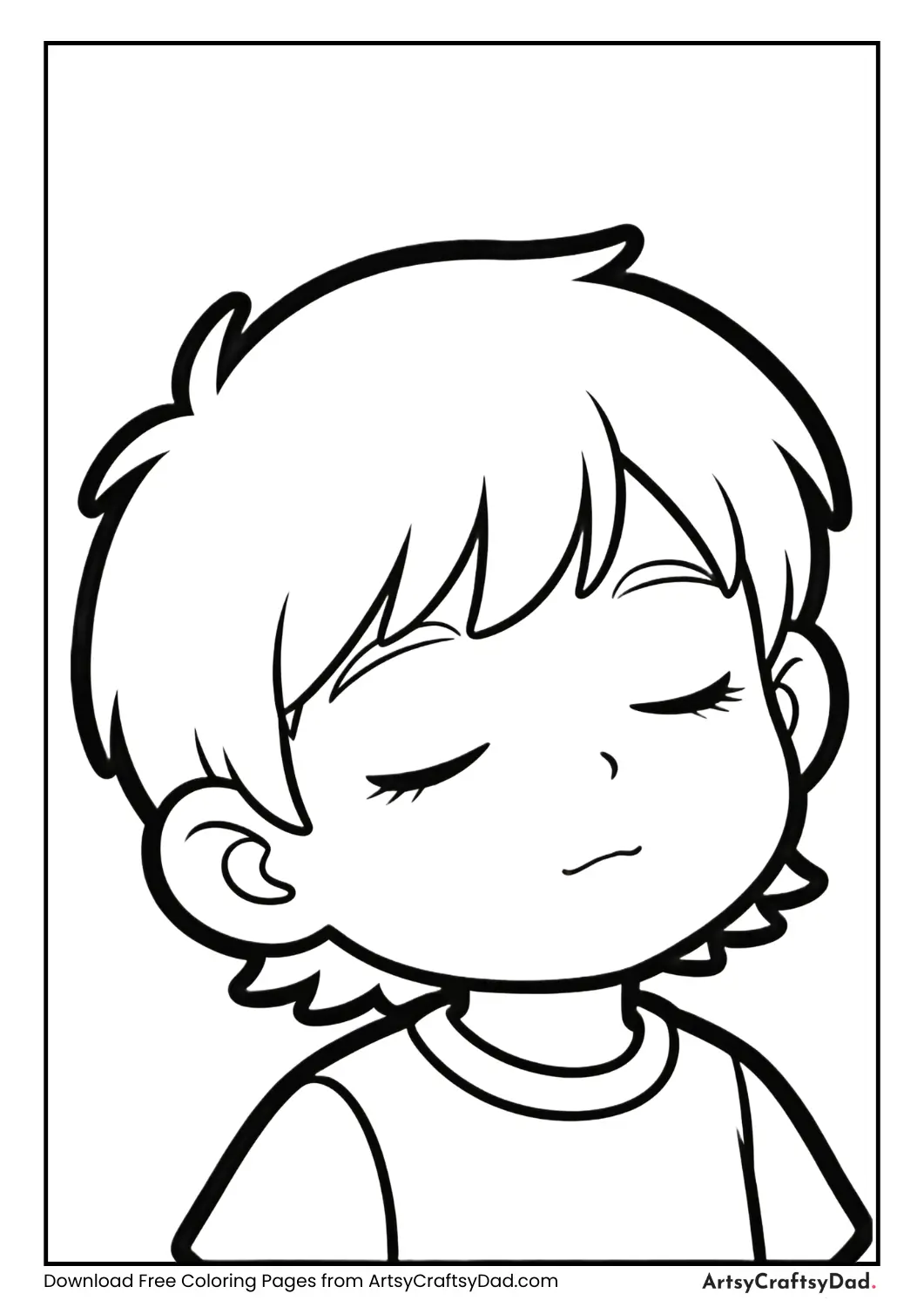 Child blinking slowly to rest eyes