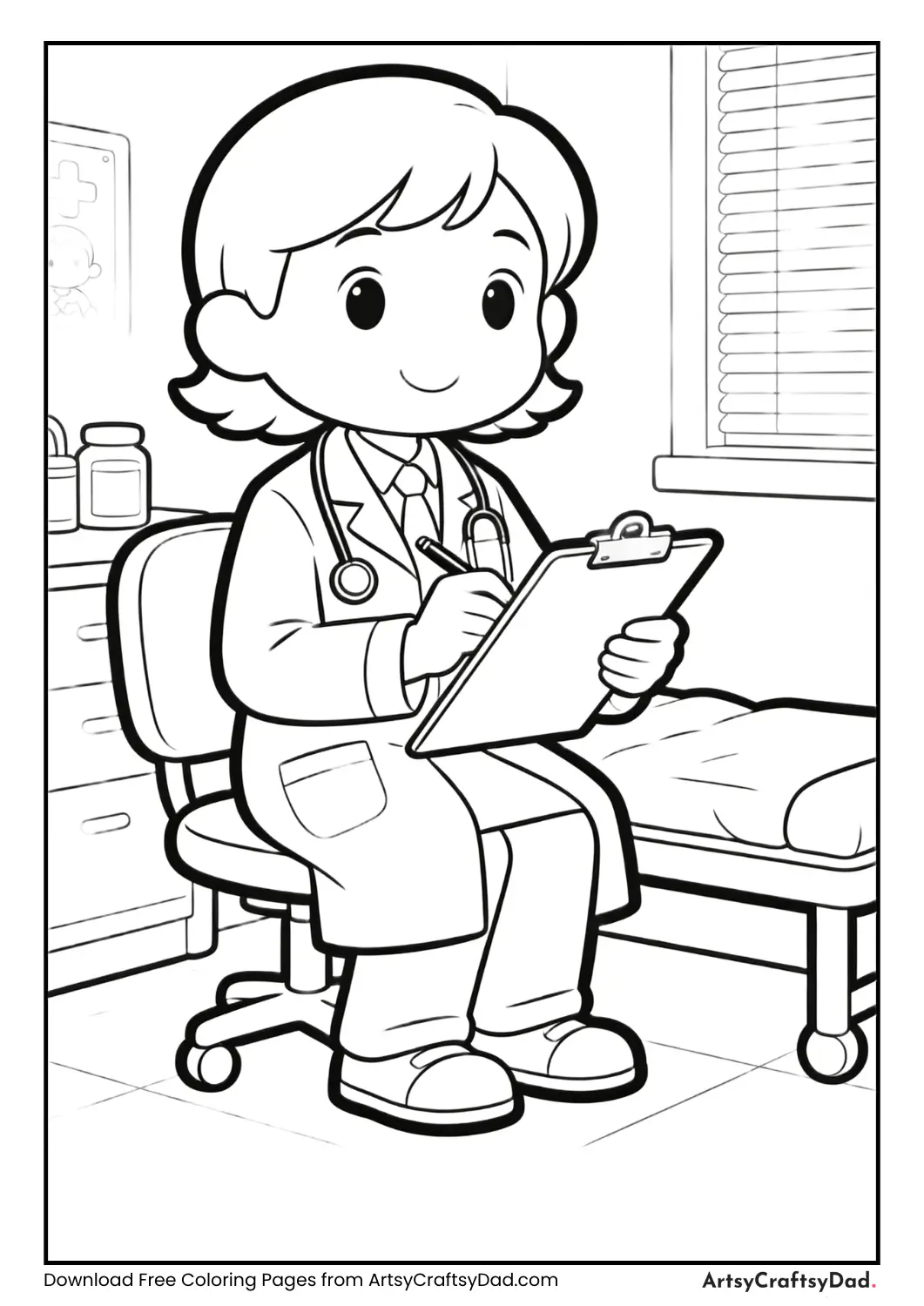 Doctor writing notes on a clipboard