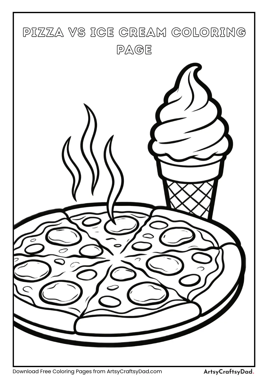Hot pizza versus cold ice cream cone