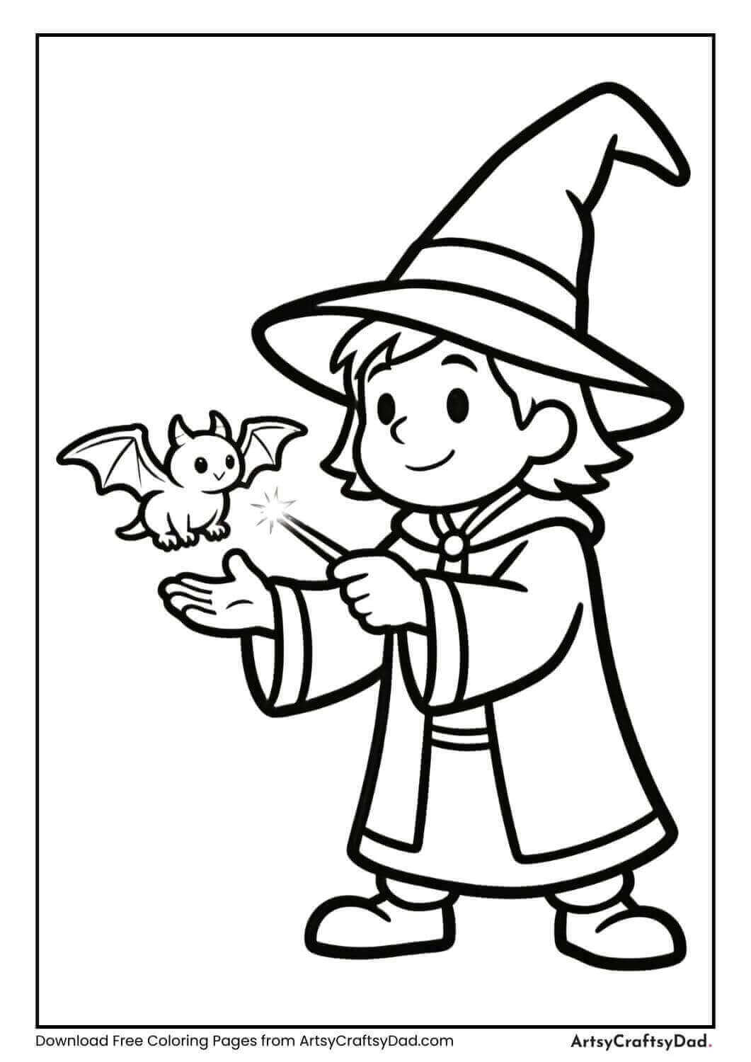 Wizard summoning a small magical creature