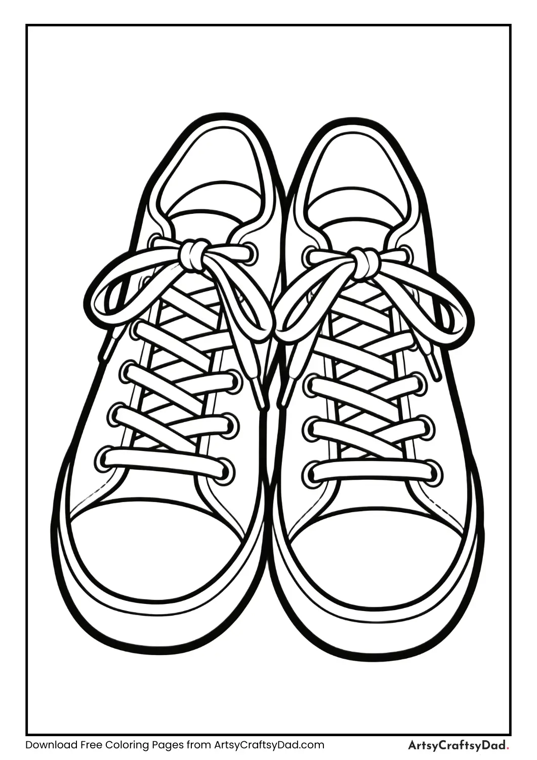Shoes with neatly tied shoelaces