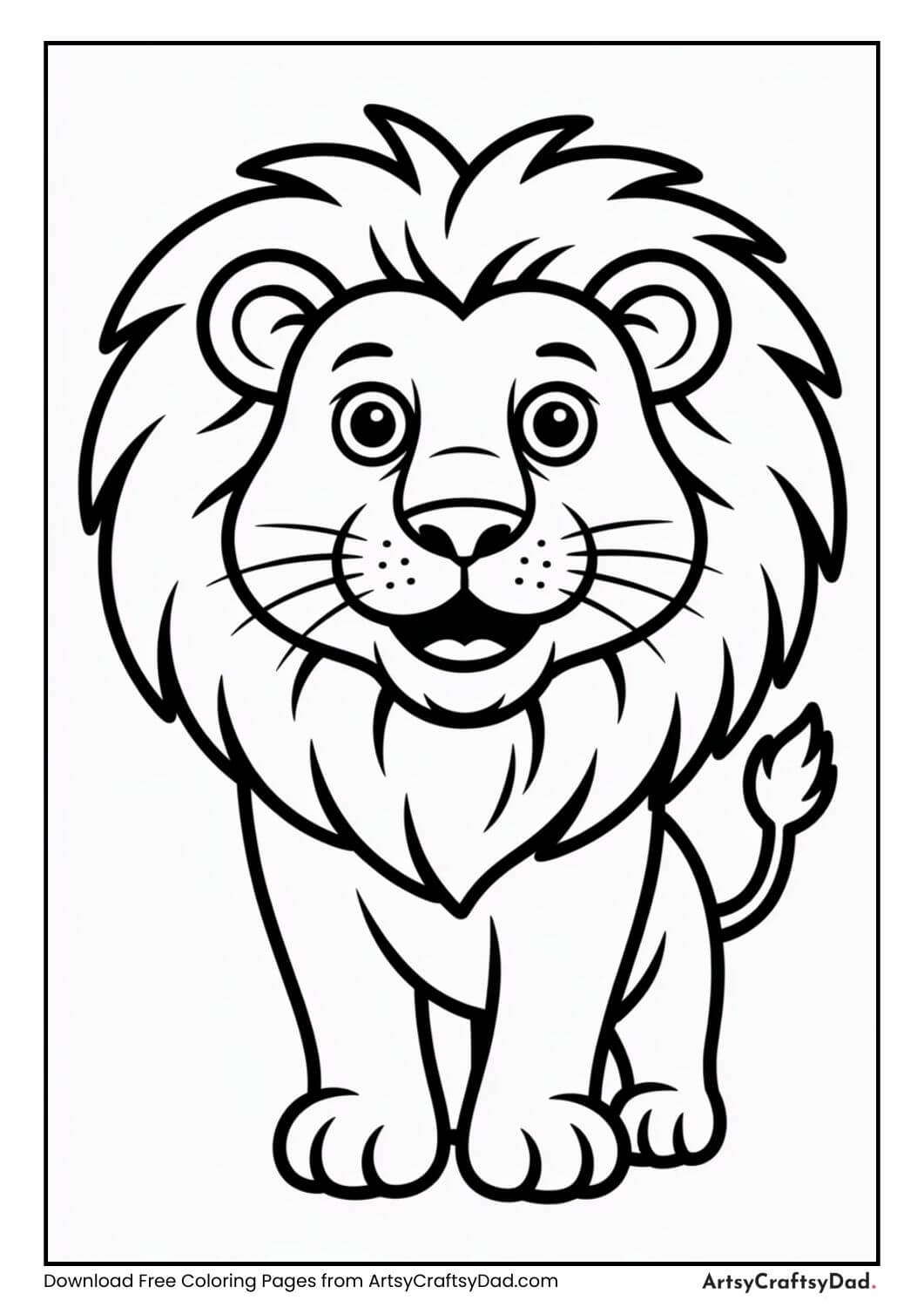Lion with big mane coloring page