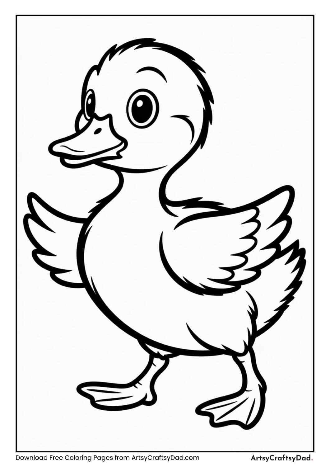 Baby duckling coloring page for kids