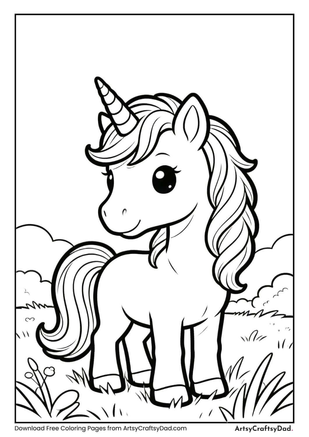 Gentle hydra with three friendly heads coloring page