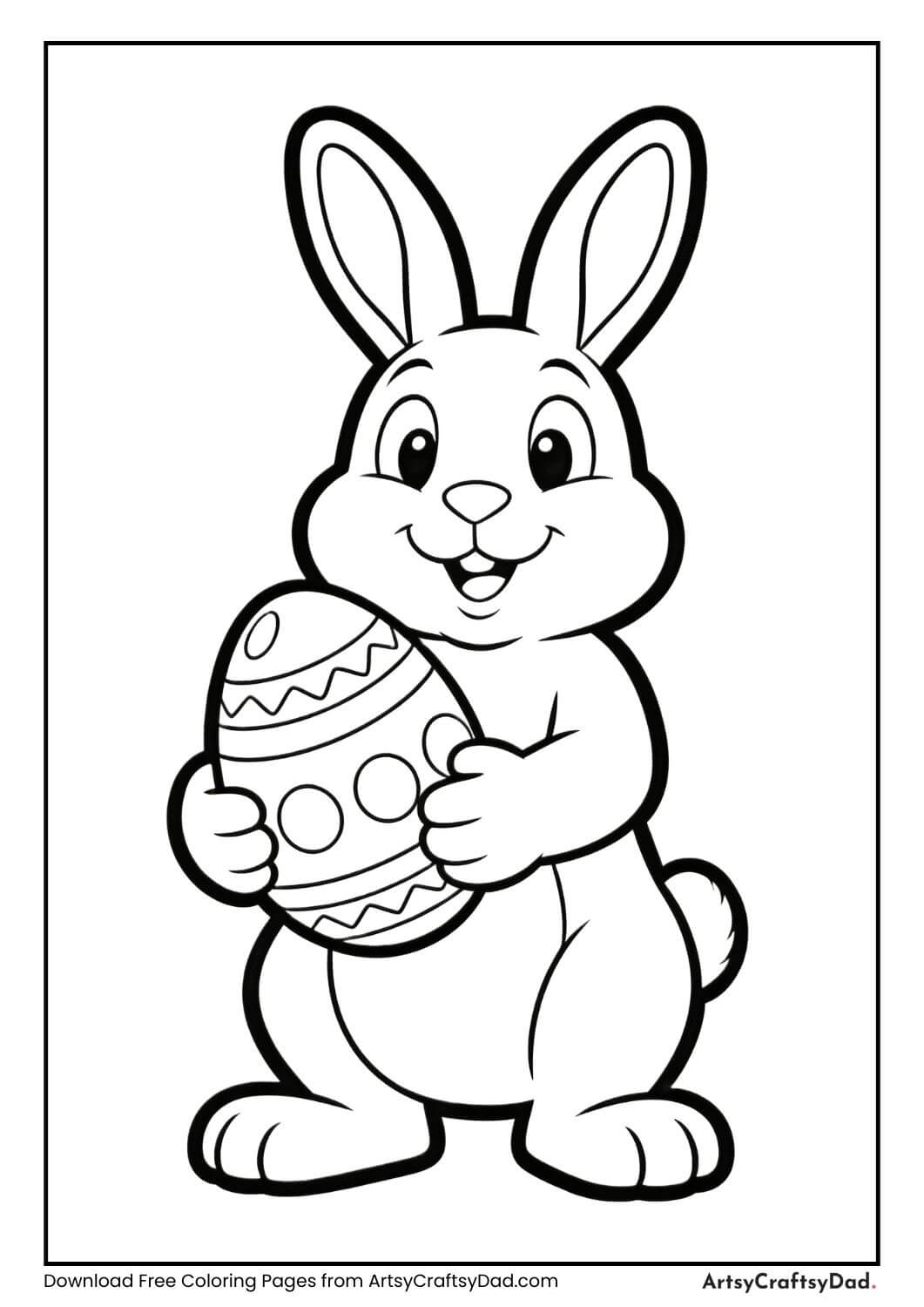 Rabbit with Easter egg coloring page