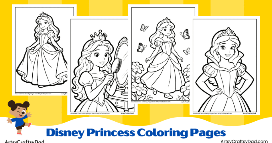 Beautiful Disney Princess Coloring Pages for Kids