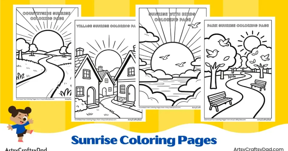 Beautiful Sunrise Coloring Pages for Kids