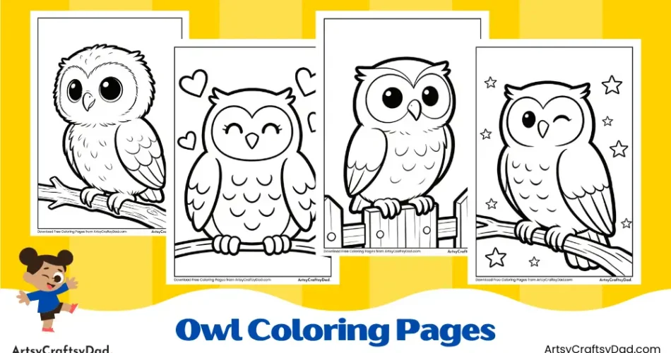 Big Eyes Owl Coloring Pages for Kids