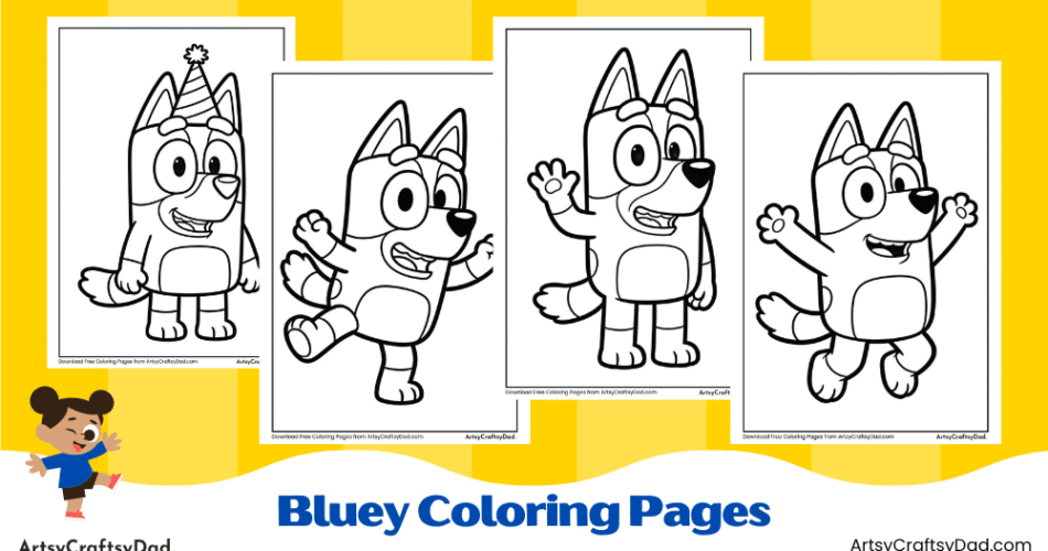 Cute Bluey Coloring Pages for Kids