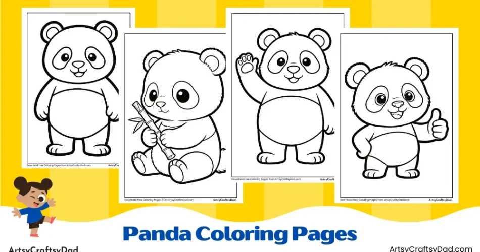 Cute Panda Coloring Pages for Kids