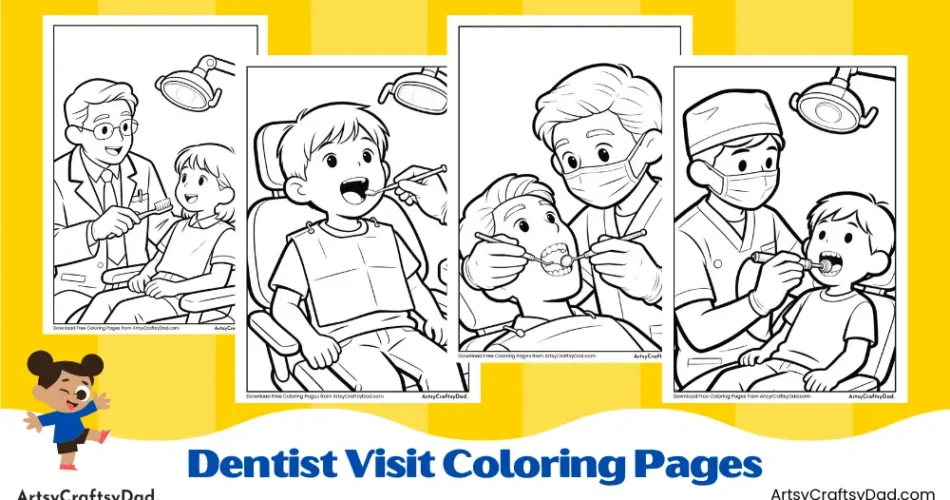Dentist Visit Coloring Pages for Kids