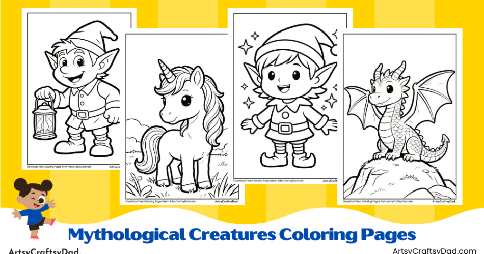 Easy Mythological Creatures Coloring Pages for Kids