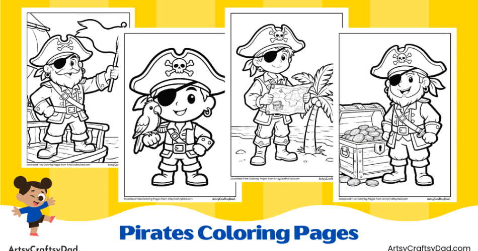 Easy Pirates Coloring Pages for Kids