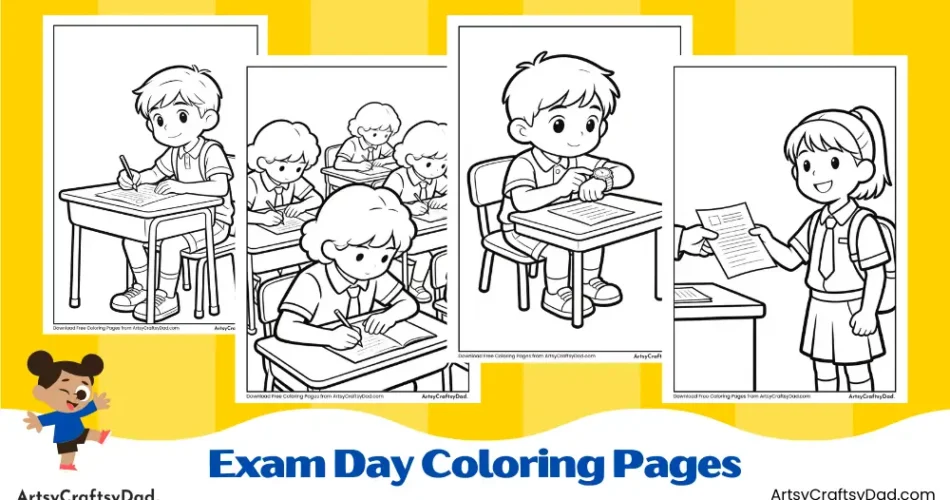 Exam Day Coloring Pages for Kids