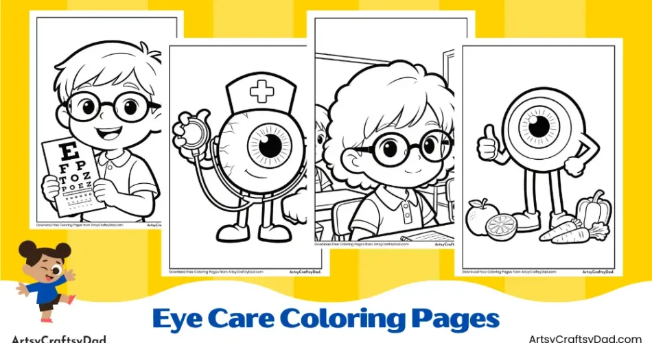 Eye Care Coloring Pages for Kids