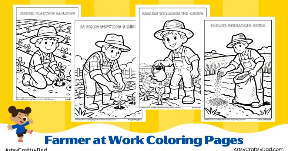 Farmer at Work Coloring Pages for Kids