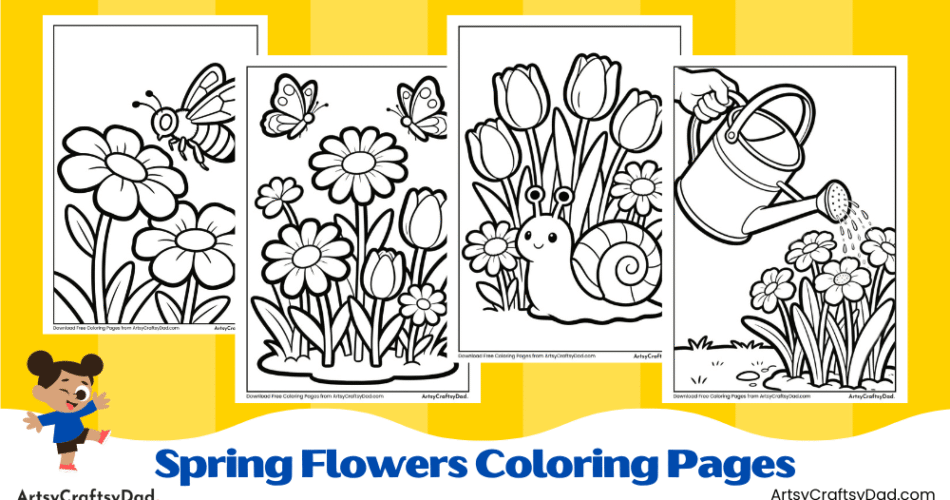 Free Spring Flowers Coloring Pages for Kids
