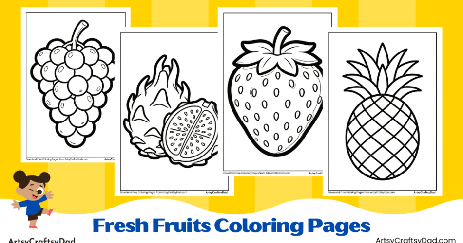 Fresh Fruits Coloring Pages for Kids