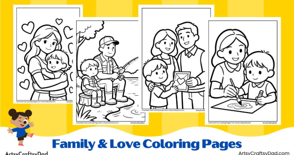 Fun Family & Love Coloring Pages for Kids