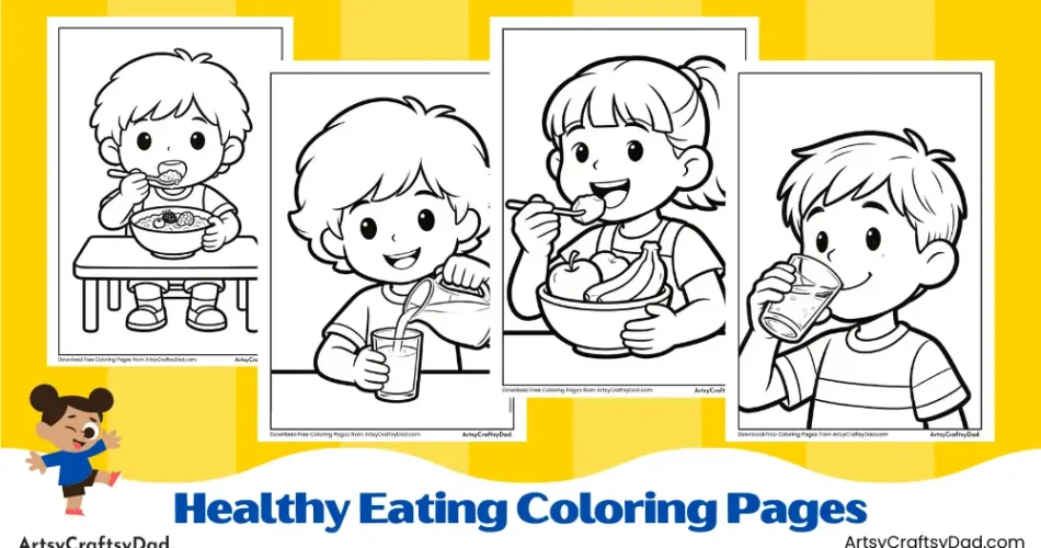Healthy Eating Coloring Pages for Kids