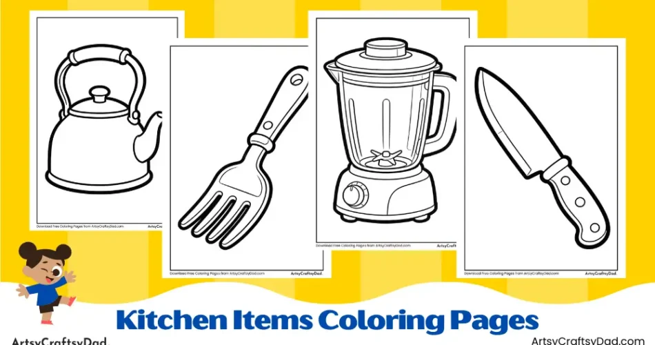 Fun Kitchen Items Coloring Pages for Kids