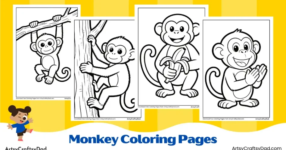 Fun Monkey Coloring Pages for Kids