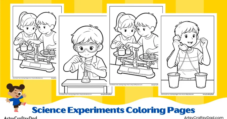 Fun Science Experiments Coloring Pages for Kids