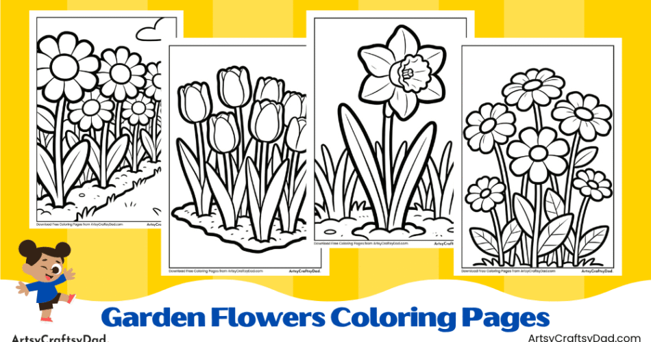 Beautiful Garden Flowers Coloring Pages for Kids