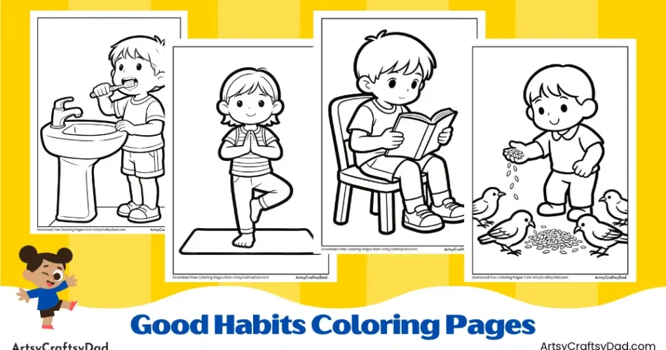 Good Habits Coloring Pages for Kids