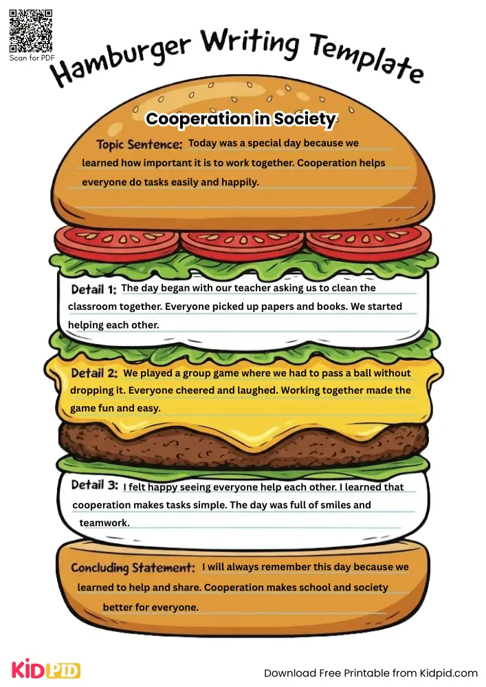 Hamburger Paragraph on 'Cooperation in Society' (Free Template)