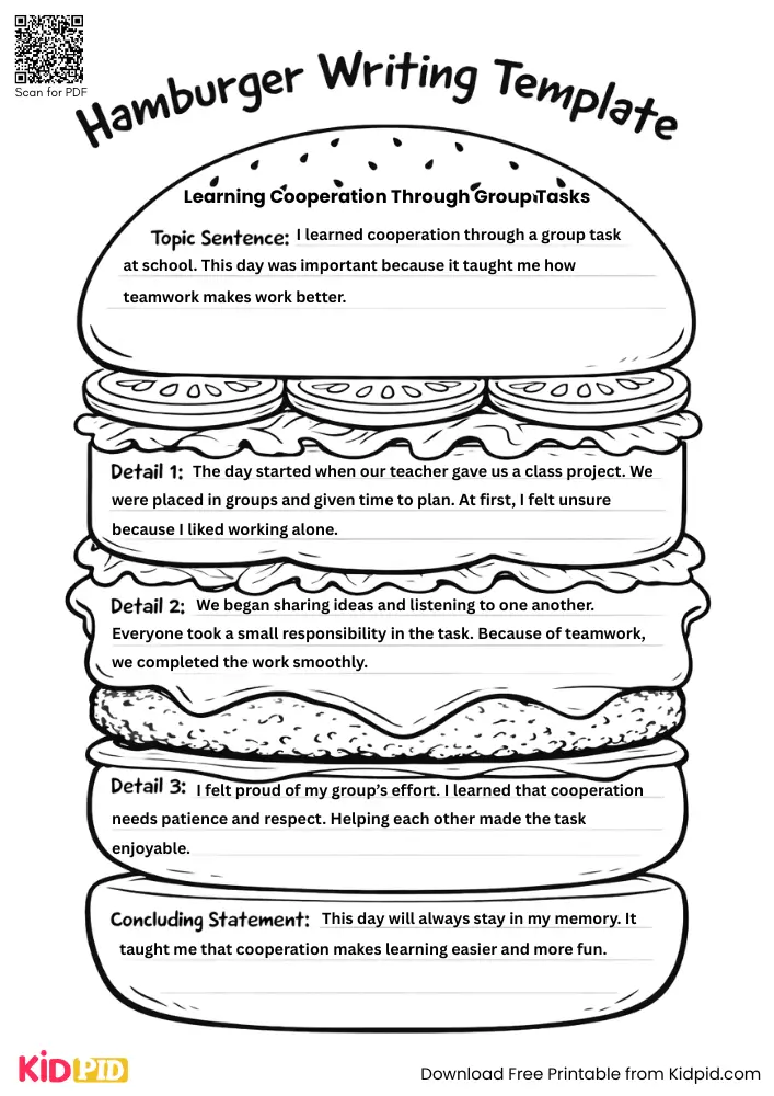 Hamburger Paragraph on 'Learning Cooperation Through Group Tasks' (Free Template)