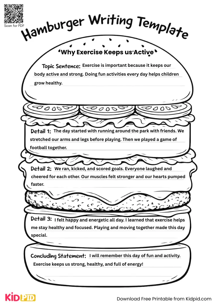 Hamburger Paragraph on 'Why Exercise Keeps us Active' (Free Template)