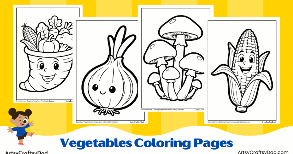 Healthy Vegetables Coloring Pages for Kids
