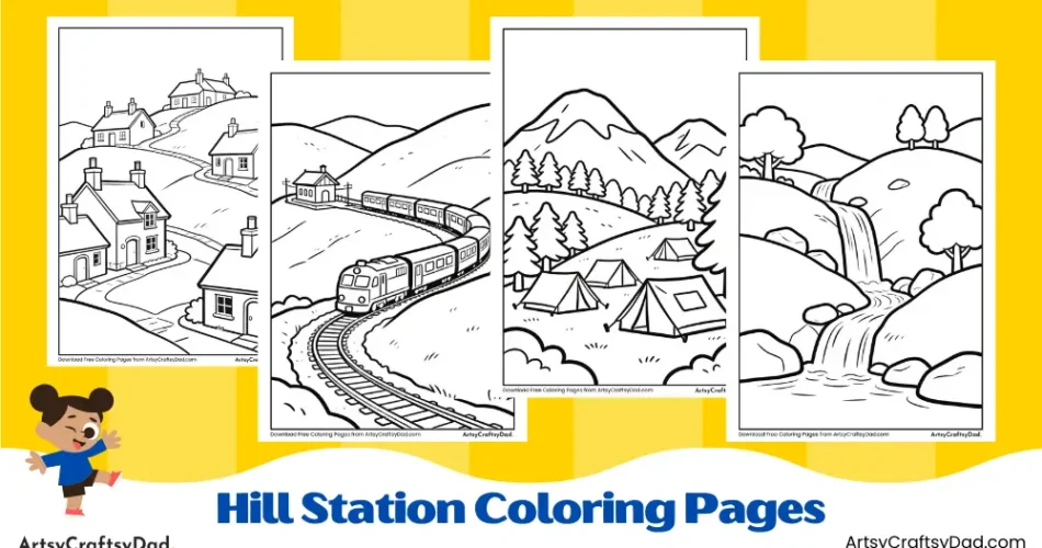 Hill Station Coloring Pages for Kids