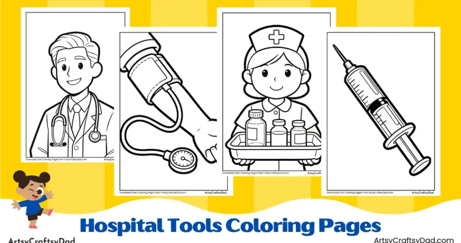 Hospital Tools Coloring Pages for Kids