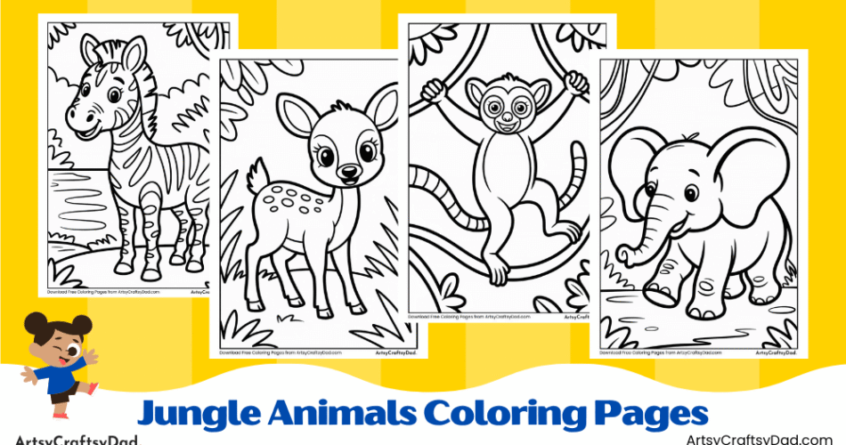 Jungle Animals Coloring Pages for Kids