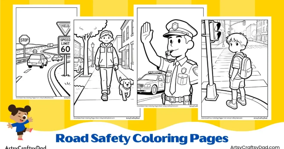 Learn Road Safety with Coloring Pages for Kids