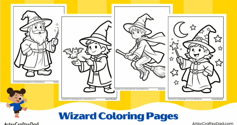 Magic Wizard Coloring Pages for Kids