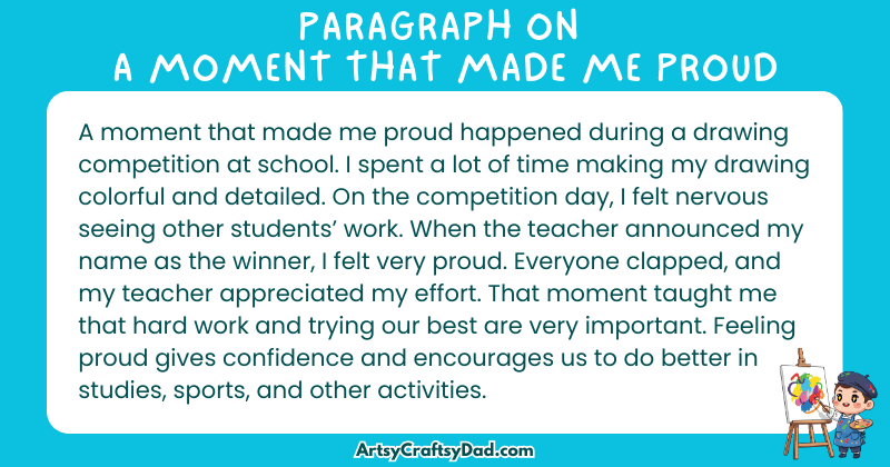 Long Paragraph on 'A Moment that Made Me Proud' - 100 Words for Grade 5