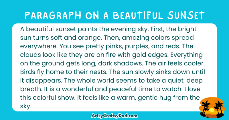 Essay & Paragraph on A Beautiful Sunset for Grades 2 to 10