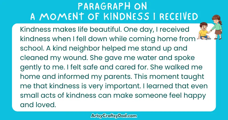 Essay & Paragraph on A Moment of Kindness I Received for Grades 3 to 10